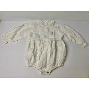 Monbebe Greenberry Kids Momo Romper Cream Lace Ruffle‎ 6-12 Months 100% Cotton